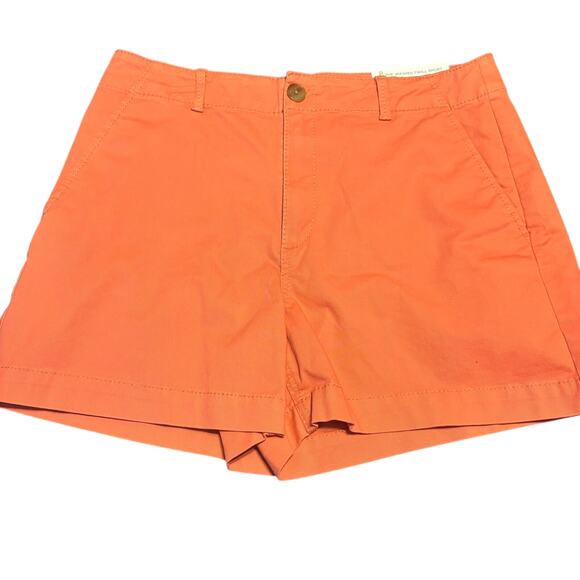 Loft Shorts Women's Sz 8 The Washed Twill Salmon Pink High Rise NWT - Picture 1 of 5